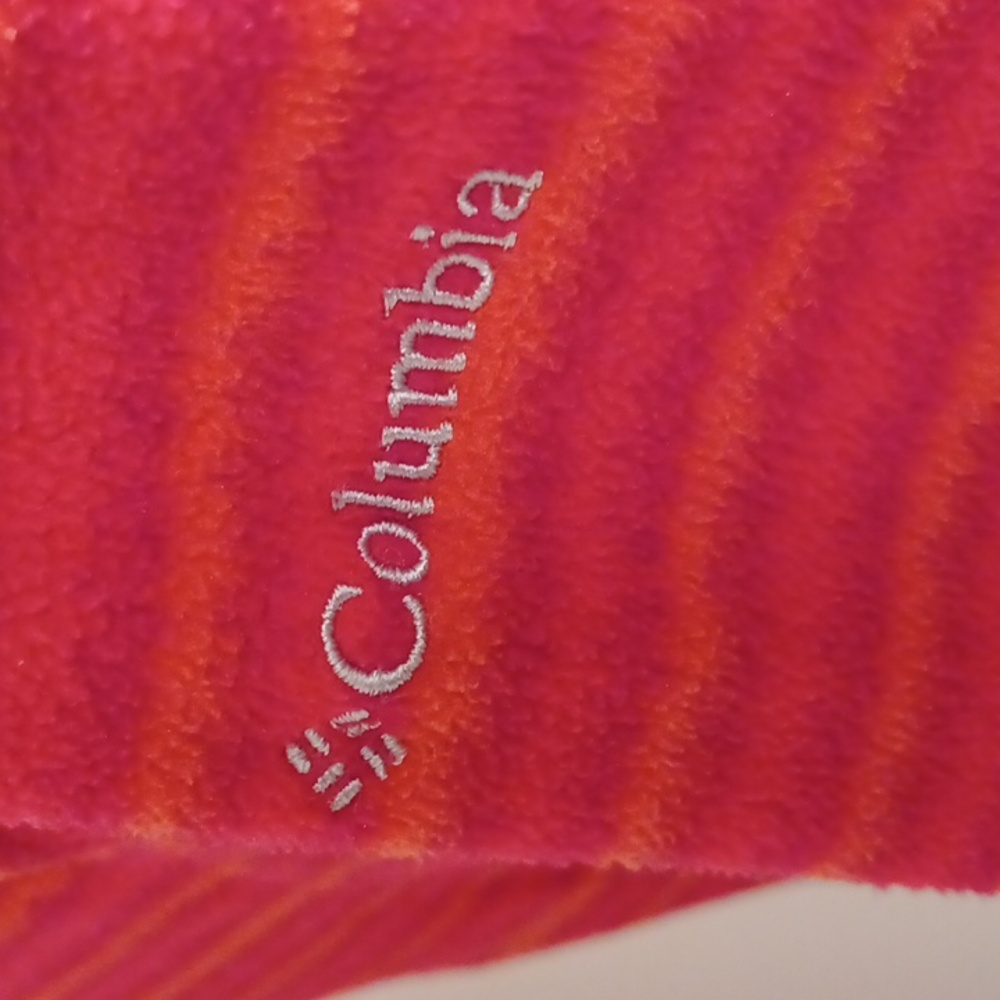 Columbia Glacial Fleece Striped Pink/Orange 1/4 Zip Top- Sz. Sm - Picture 7 of 8